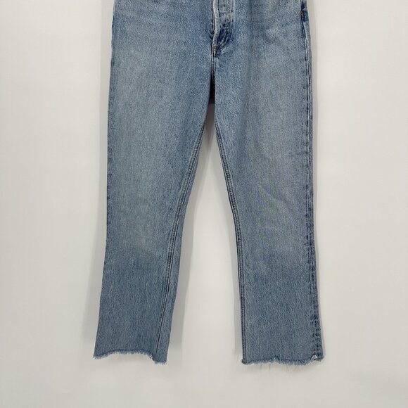 AGOLDE jeans relaxed boot curio button fly high rise 100% organic cotton blue 24 - Picture 3 of 7